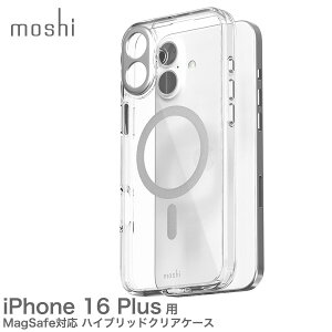 iPhone 16 Plus �p�n�C�u���b�h�N���A�P�[�X moshi iGlaze [99MO241012] for iPhone 16 Plus (Luna Silver) MagSafe�Ή� �����Y�ی� �������ɂ��� �ϏՌ� 2024�N���f�� �A�C�t�H�[�� ���V �A�C�O���C�Y