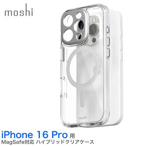 iPhone 16 Pro �p�n�C�u���b�h�N���A�P�[�X moshi iGlaze [99MO241013] for iPhone 16 Pro (Luna Silver) MagSafe�Ή� �����Y�ی� �������ɂ��� �ϏՌ� 2024�N���f�� �A�C�t�H�[�� ���V �A�C�O���C�Y