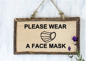 ウォールステッカー PLEASE WEAR A FACE MASK マスク着用のお願い！英語ステッカー（転写式のウォールステッカー、カッティングステッカー）転写式 英字 ドアサイン メール便 送料無料 wall sticker sign シール