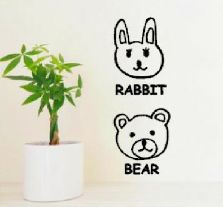 楽天市場 ウォールステッカー アニマル アニマルフレンズ ねこ うさぎ くま いぬ 子供部屋 メール便 送料無料 シール 壁紙 英語 英字 トイレ アルファベット フォント モノトーン おしゃれ 北欧 シール 1000円 ウォールステッカーミュークハウト