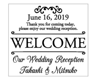 yKpXebJ[tz EH[XebJ[ our Wedding Reception EFfBOZvV Welcome I MTCY  EFJ{[h p KX wall sticker O  