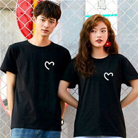 ペアルック tシャツ 可愛い ペアルック カップル トップス 大きい サイズ t シャツ ペア カップル 服 おしゃれ カップル ペア tシャツ おすすめ カップル お揃い プレゼント 夏 ペア カップル tシャツ カップル お揃い 服 オーバー ゆったり 大きい サイズ 白 黒 5分袖