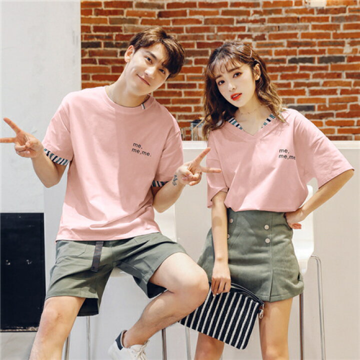 楽天市場 ペアルック Tシャツ 可愛い ペアルック カップル トップス 大きい サイズ Tシャツ ペア カップル 服 おしゃれ カップル ペア Tシャツ おすすめ カップル お揃い プレゼント 夏 ペア カップル Tシャツ カップル お揃い 服 オーバー ゆったり 大きい サイズ 白