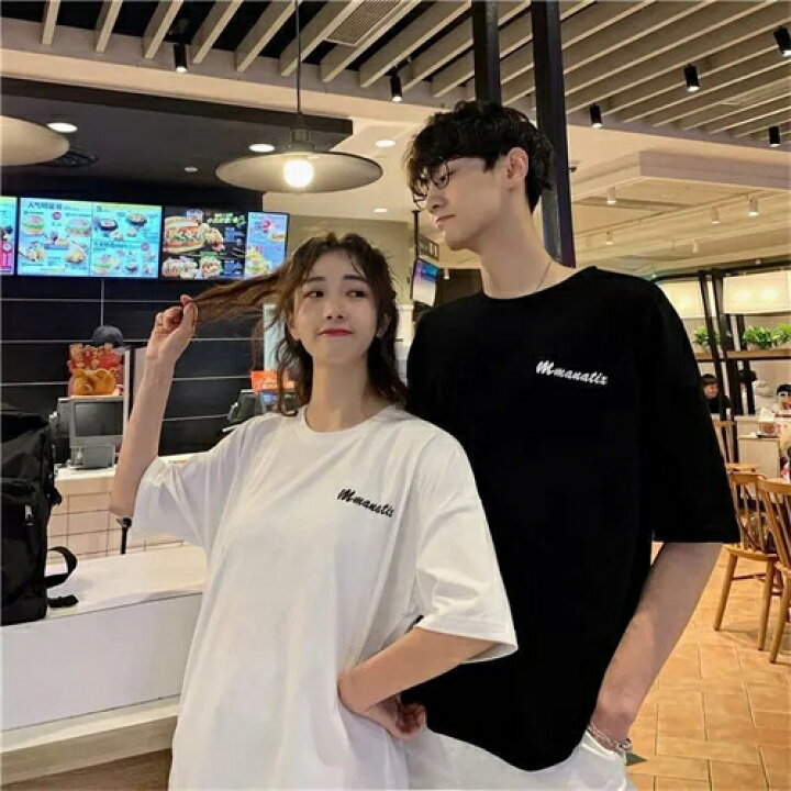 楽天市場 カップル ペア Tシャツ ブランド ペアルック カップル 春 服 夏 メンズ Tシャツ 半袖 大きいサイズ レディース おしゃれ ペアルック Tシャツ 綿 カップル お揃い プレゼント 夫婦 おもしろ カップル 友達 オシャレ ギフト ペア カップル 人気 カジュアル シンプル