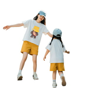 親子 ペアルック tシャツ 夏 ペア tシャツ 夏 クマ キャップ インフルエンサー 高級 夏服 親子コーデ 赤ちゃん 親子ペアルック ペアtシャツ 半袖 コーデ 家族 お揃い tシャツ ブランド 大人 子