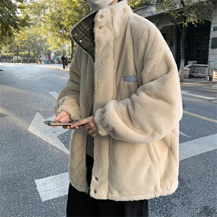 楽天市場】ボアジャケット メンズ ボアブルゾン もこもこ ジャケット  
