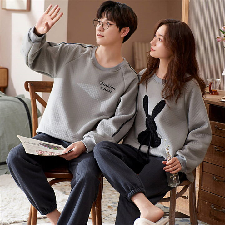 楽天市場 ペアパジャマ カップル ペア ルームウェア ペアパジャマ 春夏 結婚祝い プレゼント ペアパジャマ 大きいサイズ お祝い 長袖 カップル ペア パジャマ ギフト 上下 セット レディース 部屋着 ペアルック カップル 無印 メンズ パジャマ 秋 ルームウェア 春秋 ペア