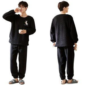 モコモコ パジャマ メンズ 冬用 ルームウェア 厚手 防寒 冬 セットアップ パジャマ 秋冬 ルームウェア フランネル カジュアル おしゃれ もこもこ メンズ 長袖 着る毛布 冬 ブランド おしゃれ