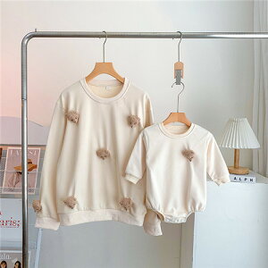 親子 ペアルック 赤ちゃん トレーナー 親子 ペアルック 綿 親子ペアルック 長袖 t 秋 冬 トップス ゆったり ママ 親子 ペアルック 女の子 冬 ペアルック ブランド パパ 親子お揃い服 ベビー 大