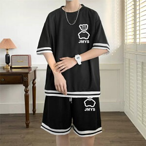 ジャージ 上下 メンズ 夏 半袖 大きいサイズ 上下2点セット シャツ メンズ おしゃれ セットアップ 誕生日 ギフト 男性用 スウェットtシャツ スウェットパンツ 夏 ルームウェア 部屋着 ゆった