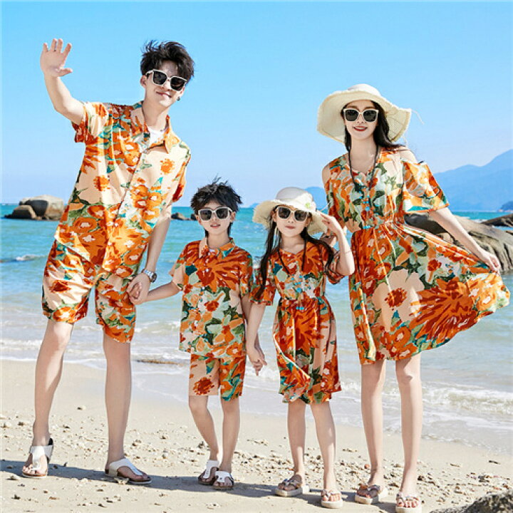 楽天市場】親子 ペアルック シャツ ペア ワンピース アロハシャツ 夏服 