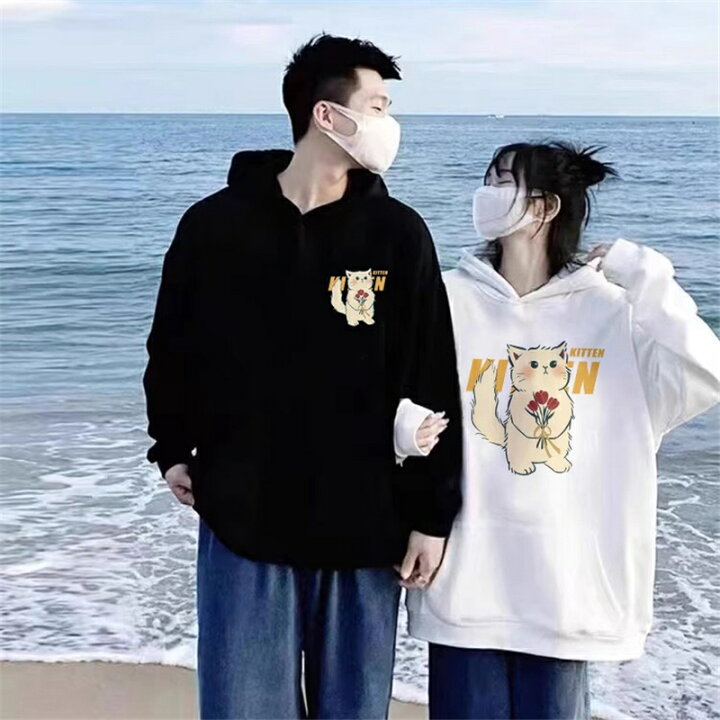 楽天市場】ペアルック パーカー カップル 高級? 春 秋 男女2着セット 