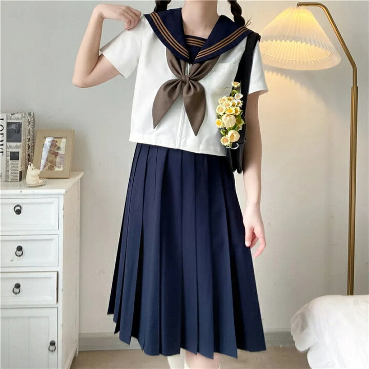 楽天市場】セーラー服 セットアップ 三本線 リボン コスプレ 大きい