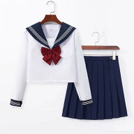 セーラー服 セットアップ 三本 白 スカート単品 プリーツスカート コスプレ 大きいサイズ 長袖 上下セッ…