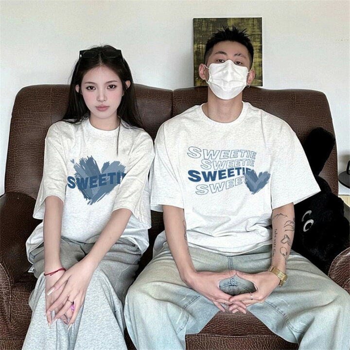 楽天市場】カップル ペア tシャツ 男女2着セット ブランド シンプル 