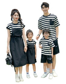 親子 ペアルック tシャツ 夏 ワンピース 女子 おしゃれ ストライプ 重ね着レイヤード ペア 夏服 親子コーデ 赤ちゃん 親子ペアルック ペアtシャツ 半袖 コーデ 家族 お揃い tシャツ ブランド 大人 子供 3人 プレゼント 男の子 可愛い 女の子 キッズ 運動会 家族写真