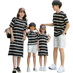 親子 ペアルック tシャツ 夏 ワンピース カジュアル 夏 セットアップ ストライプ ペア 夏服 親子コーデ 赤ちゃん 親子ペアルック ペアtシャツ 半袖 コーデ 家族 お揃い tシャツ ブランド 大人