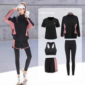 ランニングウェア レディース 5点セット 春夏 セット ウェア おしゃれ 可愛い かわいい トレーニングウェア ジムウェア ジム ヨガウェア スポーツウエア 女性 秋冬 トップス 夏 長袖アウター