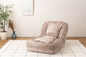 ソファベッド 耐摩耗性 防水 防水加工 ペット フロアチェア ソファ ベット くすみカラー ニュアンスカラー ベージュ クッション リクライニング 14段階