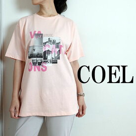 【2024春夏新作】コエル COEL COEL x Yuji Takeuchi VACATIONS フォトTシャツ トップス ホワイト ピンク ブラック 春夏 レディース 184205040