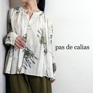 �y2026�H�~�V��zpas de calais �p�h�J�� lavender print �u���E�X �g�b�v�X �i�`������ �H�~ ���f�B�[�X 13-60-6871
