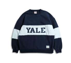 セール NUTMEG MILLS ナツメグミルズ スウェット トレーナー ネイビー 紺 LINE LOGO CREW SWEAT メンズ レディース ユニセックス イェール カレッジロゴ　送料無料 送料込み価格