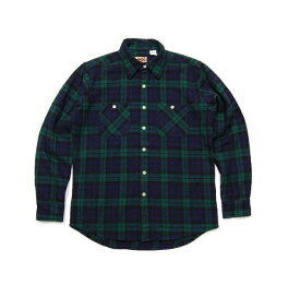 Camco フランネル シャツ 長袖 ブラックウォッチ ネイビー×グリーン カムコ 長袖シャツ Flannel Shirts ヘビーウエイト アメカジ ストリート 秋 冬 厚手 ボタンシャツ メンズ レディース ユニセックス 古着コーデにも 送料無料 送料込み価格