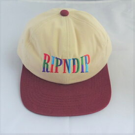 セール RIPNDIP 6パネル キャップ 帽子 タン/バーガンディー リップンディップ Color Block Two Tone 6 Panel (Tan / Burgundy) メンズ レディース ストリート スケート ロゴキャップ
