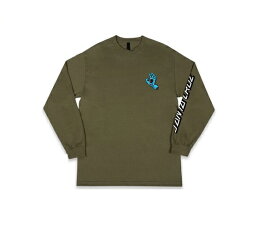 サンタクルーズ 長袖 ロンT 袖ロゴ バックプリント MILITARY GREEN グリーン系 SANTACRUZ Screaming Hand メンズ レディース ストリート SKATE 送料無料 送料込み価格