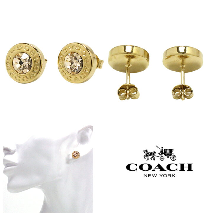 楽天市場】コーチ ピアス アクセサリー COACH OPEN CIRCLE STONE 