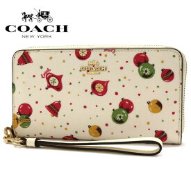 コーチ 長財布 レディース COACH Wallet オーナメント プリント PVC レザー ロング ジップ アラウンド ウォレット チョークマルチ C7410 IMCAH 【送料無料♪】