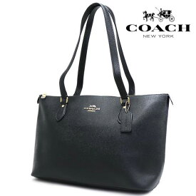 週末セール コーチ トートバッグ レディース COACH ラグジュアリー クロスグレーン レザー ブラック CH285 IMBLK 【送料無料】