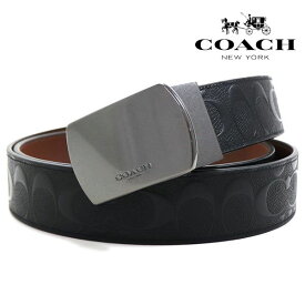 【スーパーSALE開催中】コーチ ベルト メンズ COACH Belt リバーシブル仕様 ブラック×ダークサドル CQ009 QBLVW 【送料無料♪】 ギフトラッピング無料