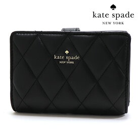 【お買い物マラソンセール開催中】ケイトスペード 二つ折り財布 レディース Kate Spade Wallet ミディアム コンパクト バイフォールド ウォレット ブラック KA591 001 【送料無料♪】 ギフトラッピング無料