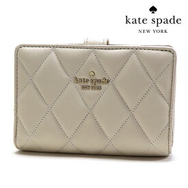 【お買い物マラソンセール開催中】ケイトスペード 二つ折り財布 レディース Kate Spade Wallet ミディアム コンパクト バイフォールド ウォレット ホワイト系 KA591 100 【送料無料♪】 ギフトラッピング無料