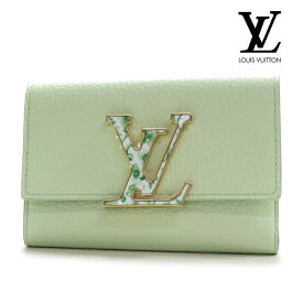 ギフトラッピング無料 ルイヴィトン 三つ折り財布 レディース Louis Vuitton Wallet ポルトフォイユ・カプシーヌ コンパクト ライトグリーン M82009 【送料無料♪】 【SN】