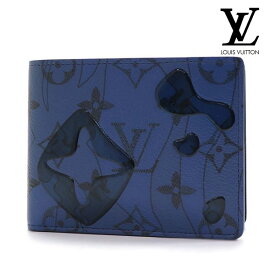 ルイヴィトン 二つ折り財布 メンズ LOUIS VUITTON Wallet モノグラム・アクアガーデン キャンバス ポルトフォイユ・スレンダー ブルーマルチ M82307 【送料無料♪】 ギフトラッピング無料