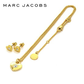 週末セール マークジェイコブス ネックレス ピアス レディース セット MARC JACOBS アクセサリー ハート アンド スター ハート ネックレス アンド ピアス ゴールド×クリスタル J341MT1PF21 962 【送料無料♪】