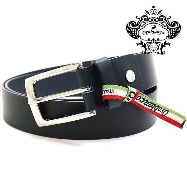 【スーパーSALE！】 オロビアンコ ベルト メンズ 正規品 OROBIANCO Belt 日本製 レザー ネイビー ORB 020808D  【送料無料♪】   ギフトラッピング無料