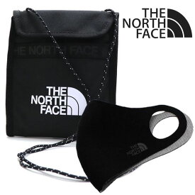 【お買い物マラソンセール開催中】セットでお得 ザ ノースフェイス ショルダーポーチ マスク セット メンズ THE NORTH FACE Pouch ミニバッグ ブラック NN2PM73A BLK 【送料無料♪】