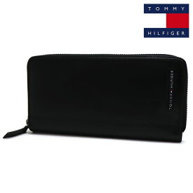 【スーパーSALE】 トミーヒルフィガー 長財布 メンズ TOMMY HILFIGER Wallet ラウンドファスナー ブラック 31TL13X025 001 【送料無料♪】 ギフトラッピング無料