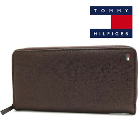 ギフトラッピング無料 トミーヒルフィガー 長財布 メンズ 小銭入れ付き TOMMY HILFIGER Wallet ラウンドファスナ－ ブラウン 31TL190011 200 【送料無料♪】