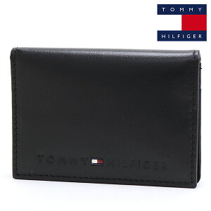 トミーヒルフィガー カードケース メンズ TOMMY HILFIGER card case 名刺入れ ブラック 31TL20X014 001 【送料無料♪】 ギフトラッピング無料