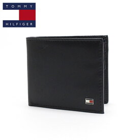 【月末セール開催中】トミーヒルフィガー 財布 二つ折り 小銭入れ付き メンズ TOMMY HILFIGER Wallet ブラック 31TL25X003 001 【送料無料♪】 ギフトラッピング無料 ギフト プレゼント 男性 女性 誕生日