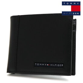 ギフトラッピング無料 トミーヒルフィガー 財布 二つ折り メンズ 小銭入れ付き TOMMY HILFIGER Wallet ブラック 31TL25X023 001 【送料無料♪】
