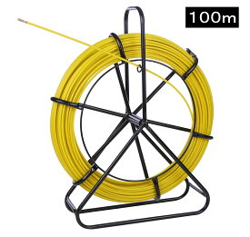 通線ワイヤー 100m 6mm 配線通し 通線ロッド リールタイプ 電線 通線工具 通線器