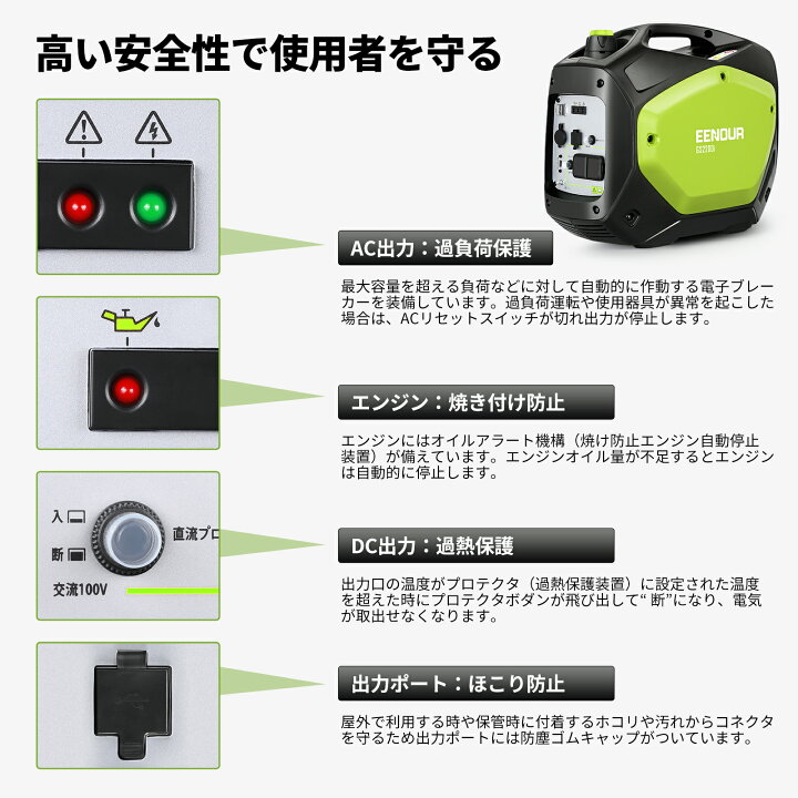 楽天市場】【別のページにもっとお得！】EENOUR 発電機 1800w 
