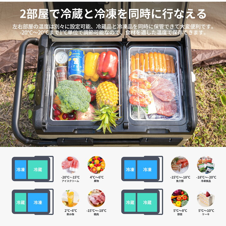 楽天市場】【P10倍付きで40,410円相当】EENOUR 55L ポータブル 冷蔵庫 