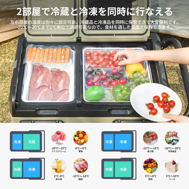 楽天市場】EENOUR 35L ポータブル 冷蔵庫 バッテリー別売り アプリ対応 