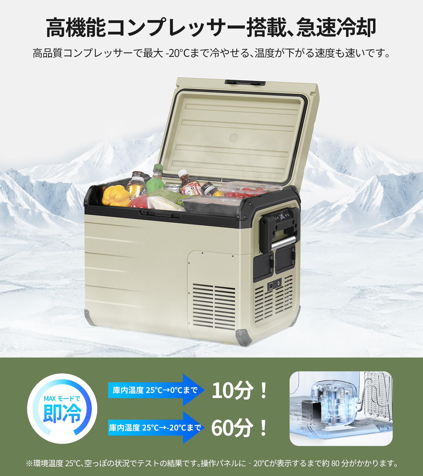 楽天市場】【2点セット】EENOUR 35L /45Lポータブル冷蔵庫 バッテリー 